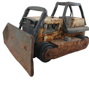 Vintage Tonka Pressed Steel Bulldozer Toy Dozer Heavy Equipment Rustic Decor